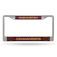 NFL Washington Commanders Chrome Glitter License Plate Frame Fan Gear NFL Washington Commanders