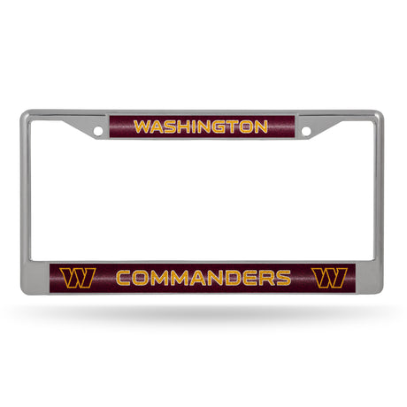 NFL Washington Commanders Chrome Glitter License Plate Frame Fan Gear NFL Washington Commanders