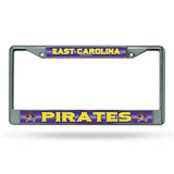 NCAA East Carolina Pirates Chrome Glitter License Plate Frame Fan Gear NCAA East Carolina Pirates