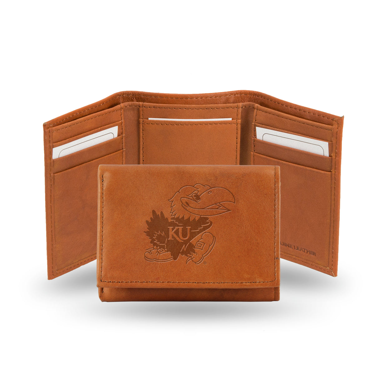 NCAA Kansas Jayhawks Embossed Tri-Fold Wallet Fan Gear NCAA Kansas Jayhawks