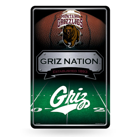 NCAA Montana Grizzlies Large Metal Sign Fan Gear NCAA Montana Grizzlies