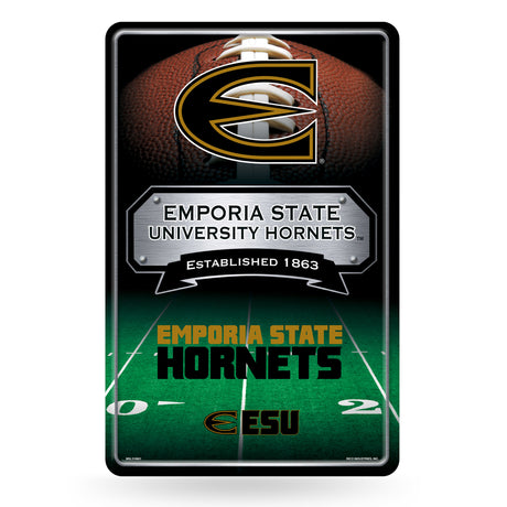 NCAA Emporia State Hornets Large Metal Sign Fan Gear NCAA Emporia State Hornets