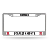 NCAA Rutgers Scarlet Knights Chrome License Plate Frame Fan Gear NCAA Rutgers Scarlet Knights