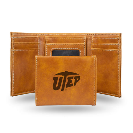 NCAA Texas-El Paso Miners - UTEP Laser Engraved Tri-Fold Wallet Fan Gear NCAA Texas-El Paso Miners