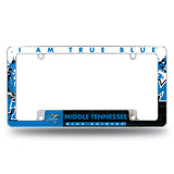 NCAA Middle Tennessee Blue Raiders All Over Chrome Frame Fan Gear NCAA Middle Tennessee Blue Raiders