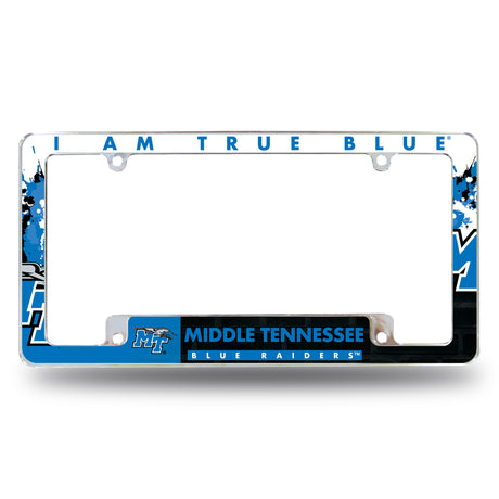 NCAA Middle Tennessee Blue Raiders All Over Chrome Frame Fan Gear NCAA Middle Tennessee Blue Raiders