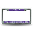 NCAA TCU Horned Frogs Chrome Glitter License Plate Frame Fan Gear NCAA TCU Horned Frogs