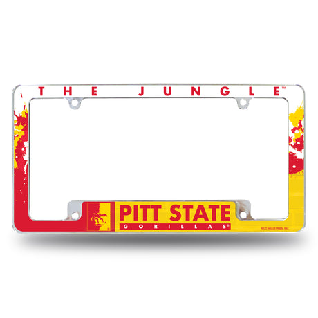 NCAA Pittsburg State Gorillas All Over Chrome Frame Fan Gear NCAA Pittsburg State Gorillas