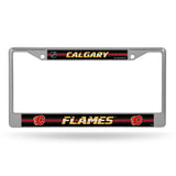 NHL Calgary Flames Chrome Glitter License Plate Frame Fan Gear NHL Calgary Flames