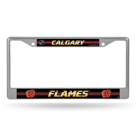 NHL Calgary Flames Chrome Glitter License Plate Frame Fan Gear NHL Calgary Flames