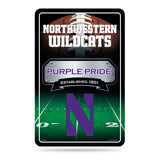 NCAA Northwestern Wildcats Large Metal Sign Fan Gear NCAA Northwestern Wildcats