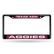 NCAA Texas A&M Aggies Laser Cut Black Chrome License Plate Frame Fan Gear NCAA Texas A&M Aggies