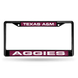 NCAA Texas A&M Aggies Laser Cut Black Chrome License Plate Frame Fan Gear NCAA Texas A&M Aggies