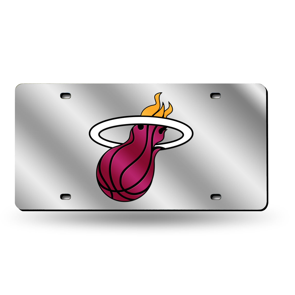 NBA Miami Heat Laser Cut Silver License Plate Tag Fan Gear NBA Miami Heat