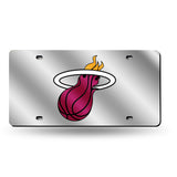 NBA Miami Heat Laser Cut Silver License Plate Tag Fan Gear NBA Miami Heat