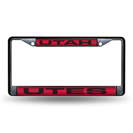 NCAA Utah Utes Laser Cut Black Chrome License Plate Frame Fan Gear NCAA Utah Utes