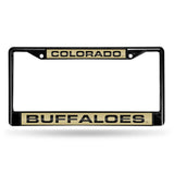 NCAA Colorado Buffaloes Laser Cut Black Chrome License Plate Frame Fan Gear NCAA Colorado Buffaloes