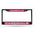 NCAA Louisville Cardinals Laser Cut Black Chrome License Plate Frame Fan Gear NCAA Louisville Cardinals