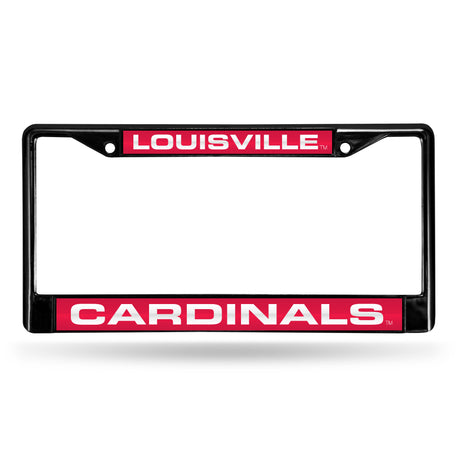 NCAA Louisville Cardinals Laser Cut Black Chrome License Plate Frame Fan Gear NCAA Louisville Cardinals