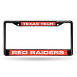 NCAA Texas Tech Red Raiders Laser Cut Black Chrome License Plate Frame Fan Gear NCAA Texas Tech Red Raiders