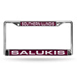 NCAA Southern Illinois Salukis Laser Cut Chrome License Plate Frame Fan Gear NCAA Southern Illinois Salukis