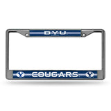 NCAA BYU Cougars Chrome Glitter License Plate Frame Fan Gear NCAA BYU Cougars