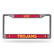 NCAA Southern California Trojans - USC Chrome Glitter License Plate Frame Fan Gear NCAA Southern California Trojans