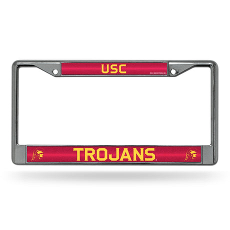 NCAA Southern California Trojans - USC Chrome Glitter License Plate Frame Fan Gear NCAA Southern California Trojans