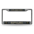 NCAA Colorado Buffaloes Chrome Glitter License Plate Frame Fan Gear NCAA Colorado Buffaloes