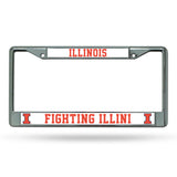 NCAA Illinois Fighting Illini Chrome License Plate Frame Fan Gear NCAA Illinois Fighting Illini