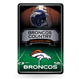 NFL Denver Broncos Large Metal Sign Fan Gear NFL Denver Broncos