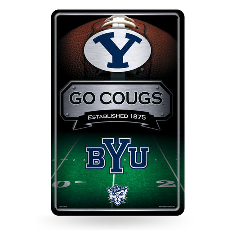 NCAA BYU Cougars Large Metal Sign Fan Gear NCAA BYU Cougars