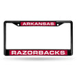 NCAA Arkansas Razorbacks Laser Cut Black Chrome License Plate Frame Fan Gear NCAA Arkansas Razorbacks