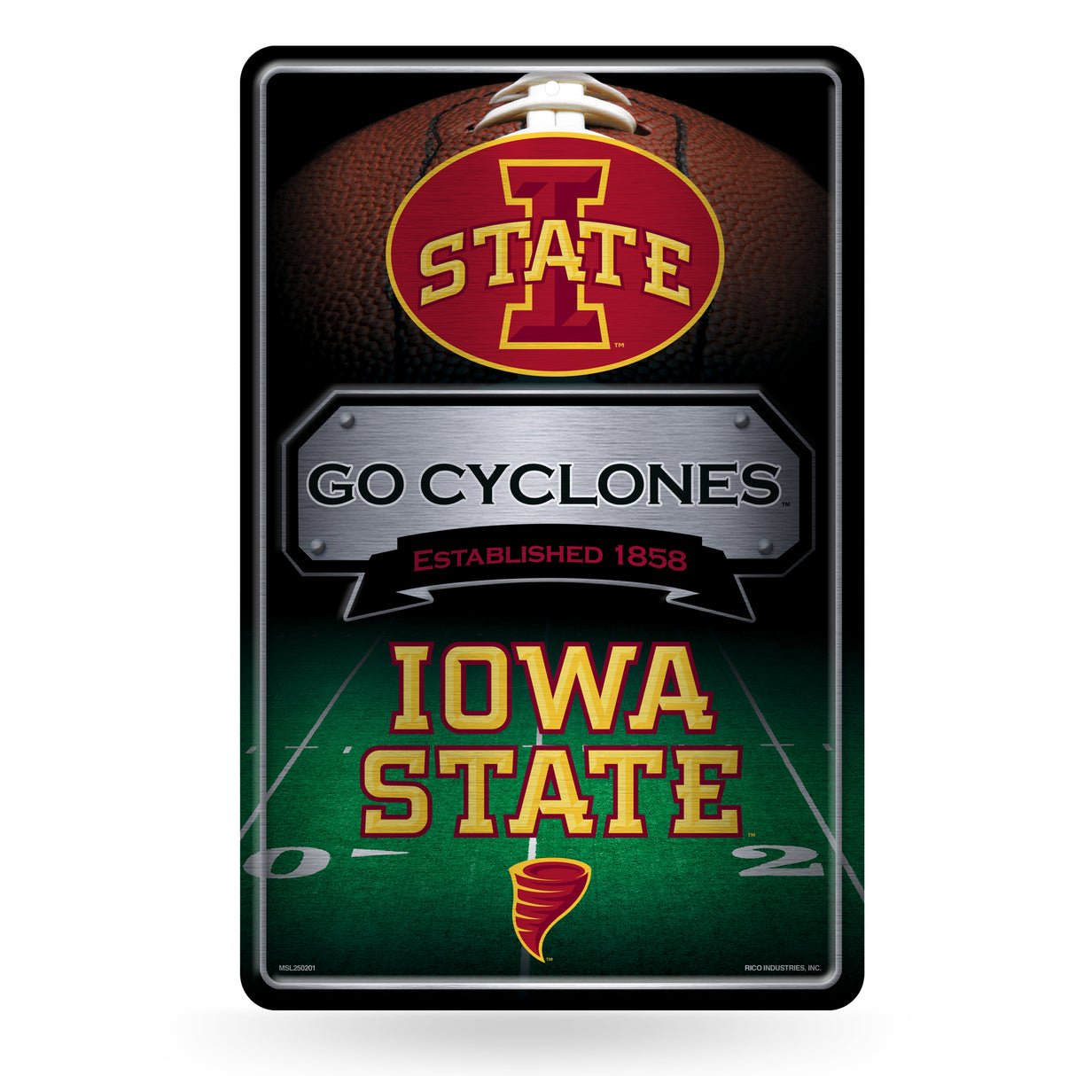 NCAA Iowa State Cyclones Large Metal Sign Fan Gear NCAA Iowa State Cyclones