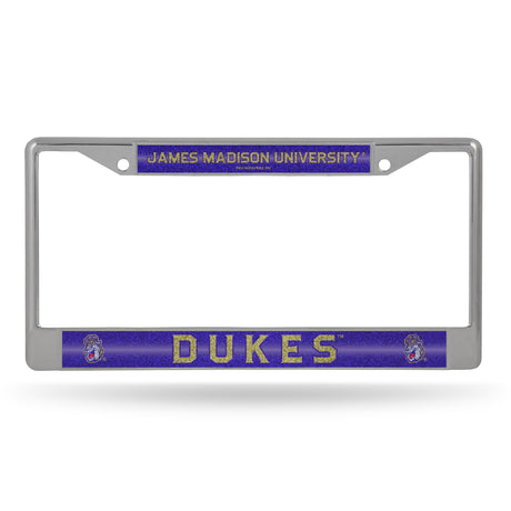 NCAA James Madison Dukes Chrome Glitter License Plate Frame Fan Gear NCAA James Madison Dukes