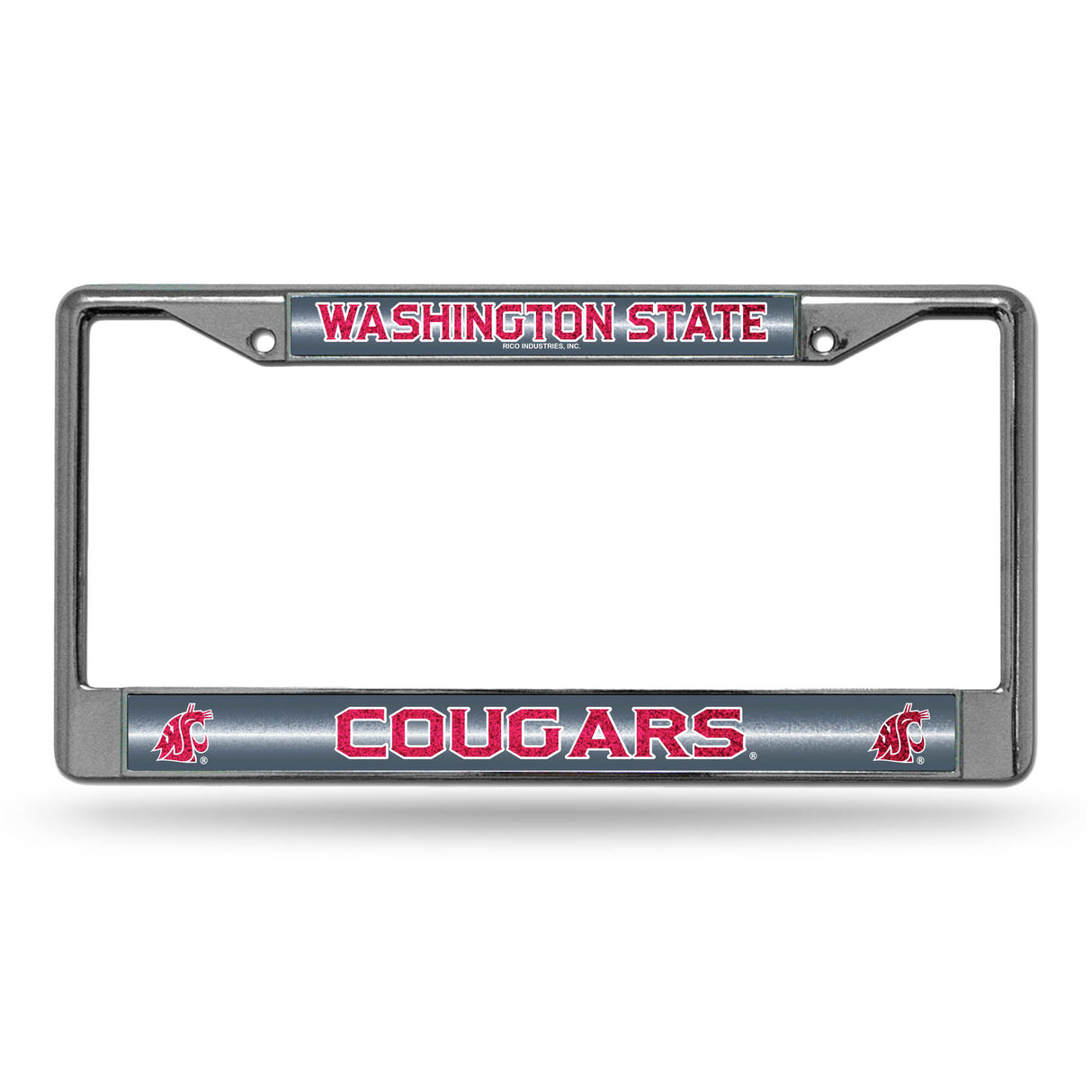 NCAA Washington State Cougars - WSU Chrome Glitter License Plate Frame Fan Gear NCAA Washington State Cougars