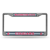 NCAA Washington State Cougars - WSU Chrome Glitter License Plate Frame Fan Gear NCAA Washington State Cougars