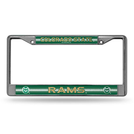 NCAA Colorado State Rams Chrome Glitter License Plate Frame Fan Gear NCAA Colorado State Rams
