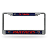 NHL Florida Panthers Chrome Glitter License Plate Frame Fan Gear NHL Florida Panthers