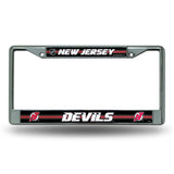 NHL New Jersey Devils Chrome Glitter License Plate Frame Fan Gear NHL New Jersey Devils