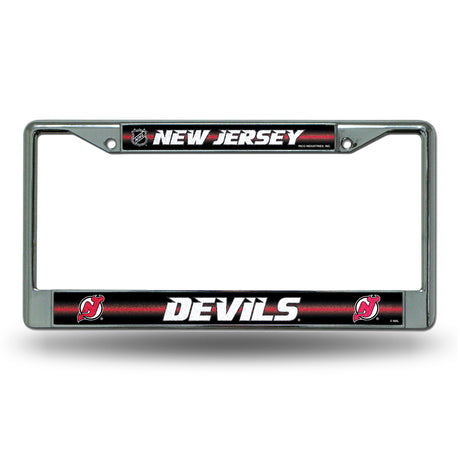 NHL New Jersey Devils Chrome Glitter License Plate Frame Fan Gear NHL New Jersey Devils