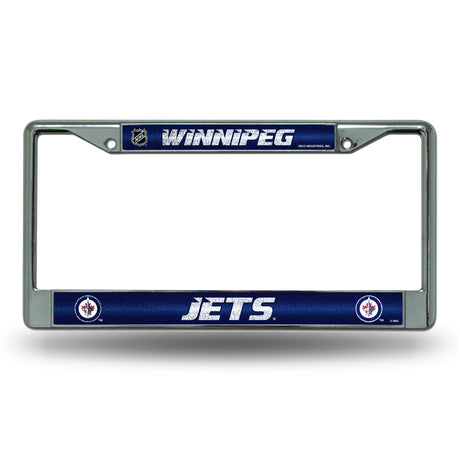 NHL Winnipeg Jets Chrome Glitter License Plate Frame Fan Gear NHL Winnipeg Jets