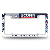 NCAA Connecticut Huskies - UCONN All Over Chrome Frame Fan Gear NCAA Connecticut Huskies