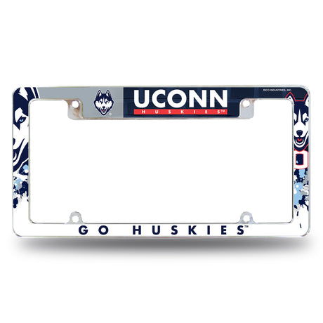 NCAA Connecticut Huskies - UCONN All Over Chrome Frame Fan Gear NCAA Connecticut Huskies