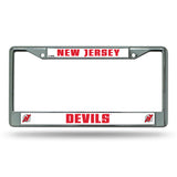 NHL New Jersey Devils License Frame Chrome Fan Gear NHL New Jersey Devils