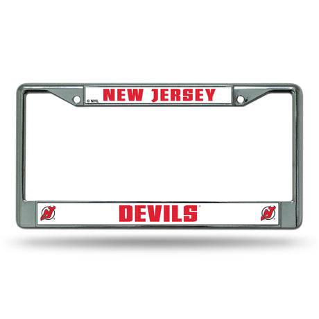 NHL New Jersey Devils License Frame Chrome Fan Gear NHL New Jersey Devils