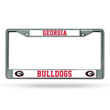 NCAA Georgia Bulldogs License Frame Chrome Fan Gear NCAA Georgia Bulldogs