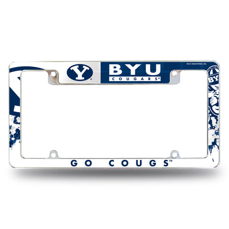 NCAA BYU Cougars All Over Chrome Frame Fan Gear NCAA BYU Cougars