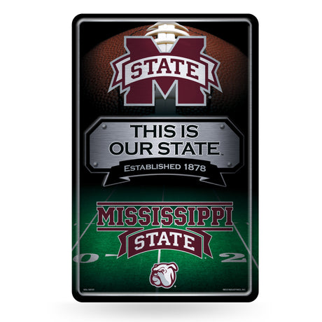 NCAA Mississippi State Bulldogs Large Metal Sign Fan Gear NCAA Mississippi State Bulldogs