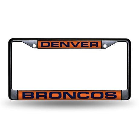 NFL Denver Broncos Laser License Frame Black Fan Gear NFL Denver Broncos